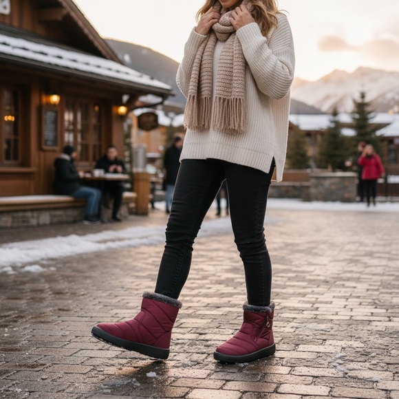 Dream Paris Women's purple or red wine Winter Boots. NWT. fast 🚚📦size 7.5 - Picture 2 of 16